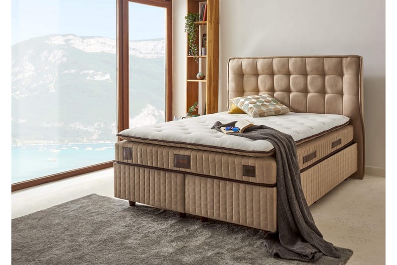 Resårmadrass 200x200 cm - Vit/Brun - Möbler - Säng - Madrasser - Resårmadrass & resårbotten