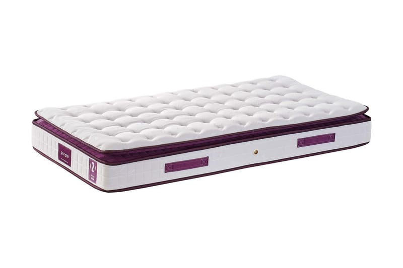 Resårmadrass 90x190 cm - Vit/Lila - Möbler - Säng - Madrasser - Resårmadrass & resårbotten