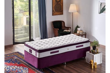 Resårmadrass 90x190 cm - Vit/Lila - Möbler - Säng - Madrasser - Resårmadrass & resårbotten