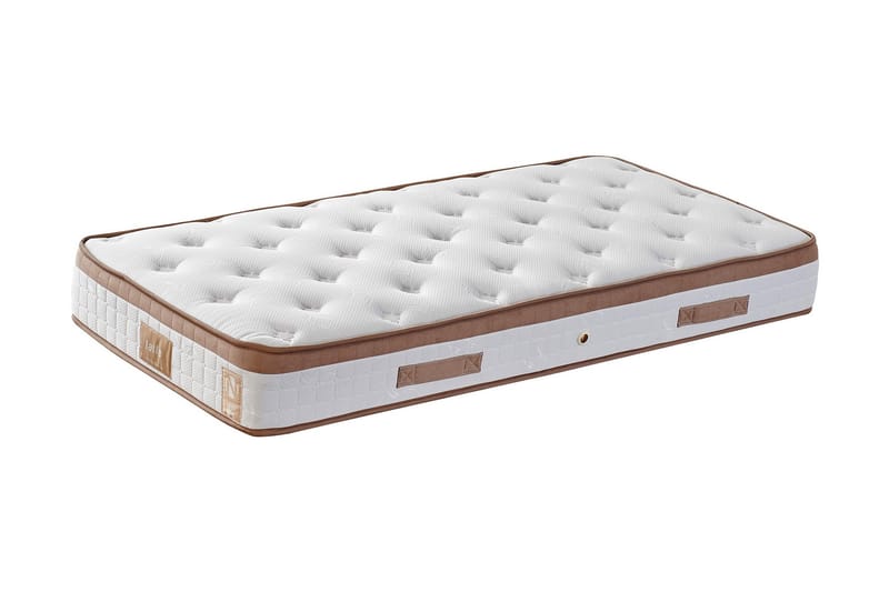 Resårmadrass 90x200 cm - Vit/Brun - Möbler - Säng - Madrasser - Resårmadrass & resårbotten