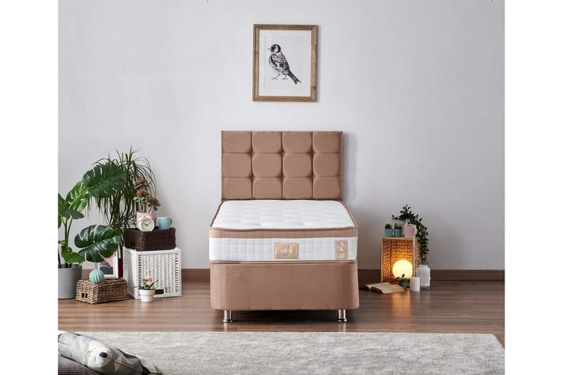 Resårmadrass 90x200 cm - Vit/Brun - Möbler - Säng - Madrasser - Resårmadrass & resårbotten