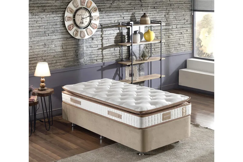 Resårmadrass 90x200 cm - Vit/Brun - Möbler - Säng - Madrasser - Resårmadrass & resårbotten