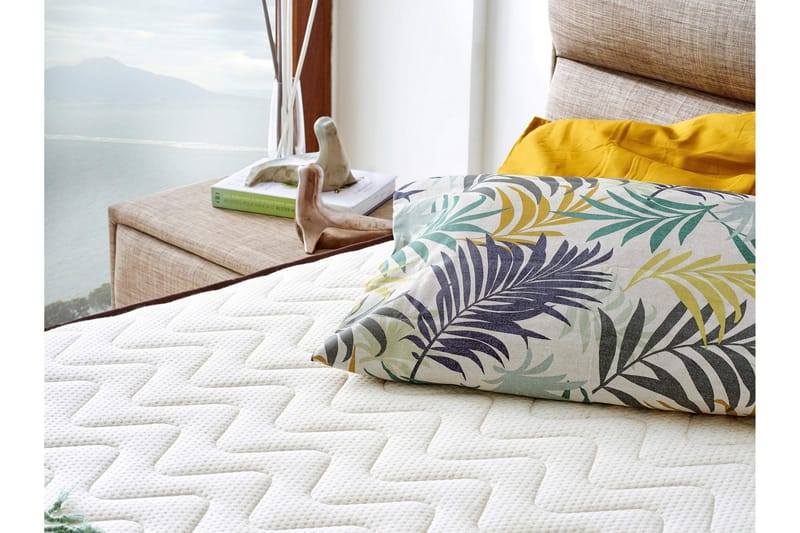 Resårmadrass 90x200 cm - Vit/Brun - Möbler - Säng - Madrasser - Resårmadrass & resårbotten