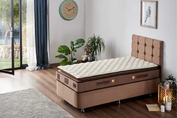 Resårmadrass 90x200 cm - Vit/Brun - Möbler - Säng - Madrasser - Resårmadrass & resårbotten