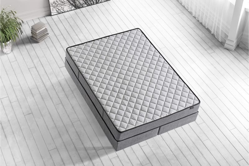 Resårmadrass 90x200 cm - Vit/Grå - Möbler - Säng - Madrasser - Resårmadrass & resårbotten