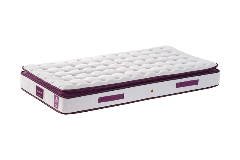 Resårmadrass 90x200 cm, Vit/Lila