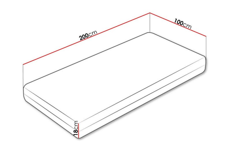 Arigna Skummadrass 100x200 cm - Möbler - Säng - Madrasser - Skummadrass