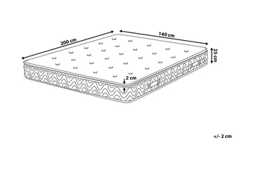 Luxusa Skummadrass 140x200 cmmed Avtagbar Klädsel - Beige - Möbler - Säng - Madrasser - Skummadrass