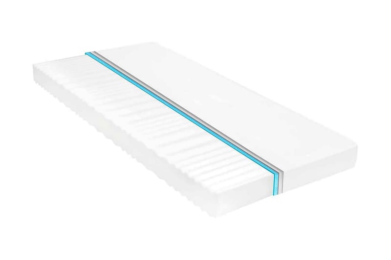 Madrass 80x200 cm 7 zoner PU-skum 10 cm H2 H3 - Vit - Möbler - Säng - Madrasser - Skummadrass