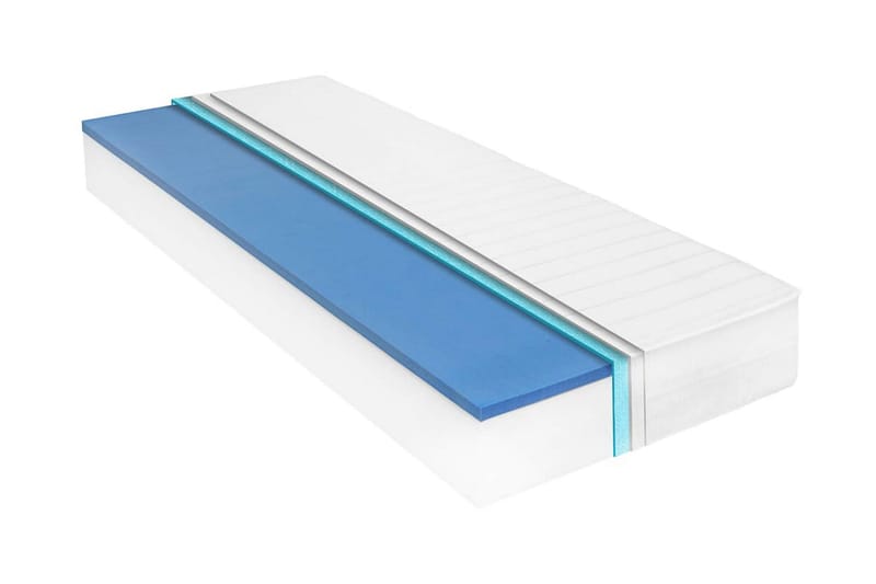 Madrass 90x200 cm viskoelastiskt minnesskum 18 cm - Vit - Möbler - Säng - Madrasser - Skummadrass