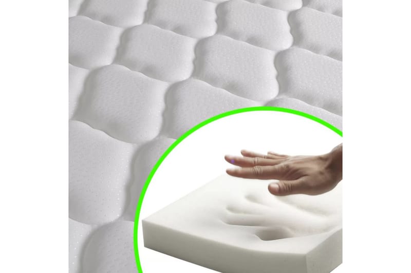 Madrass med memoryskum 200x180x17 cm - Vit - Möbler - Säng - Madrasser - Skummadrass