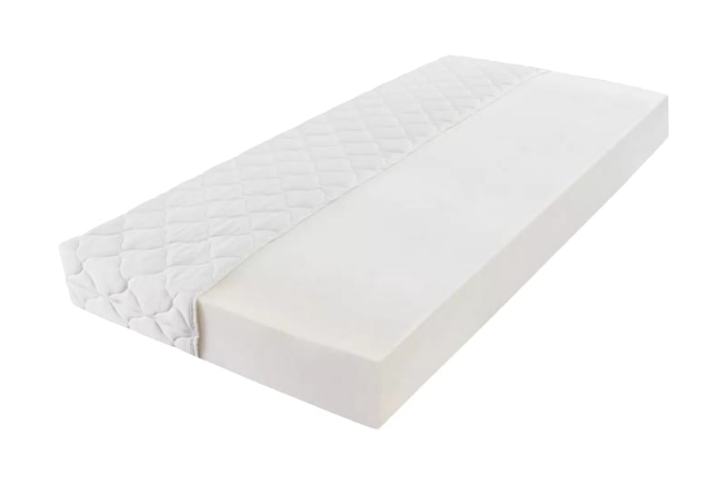 Madrass med tvättbart överdrag 200x160x17 cm - Vit - Möbler - Säng - Madrasser - Skummadrass