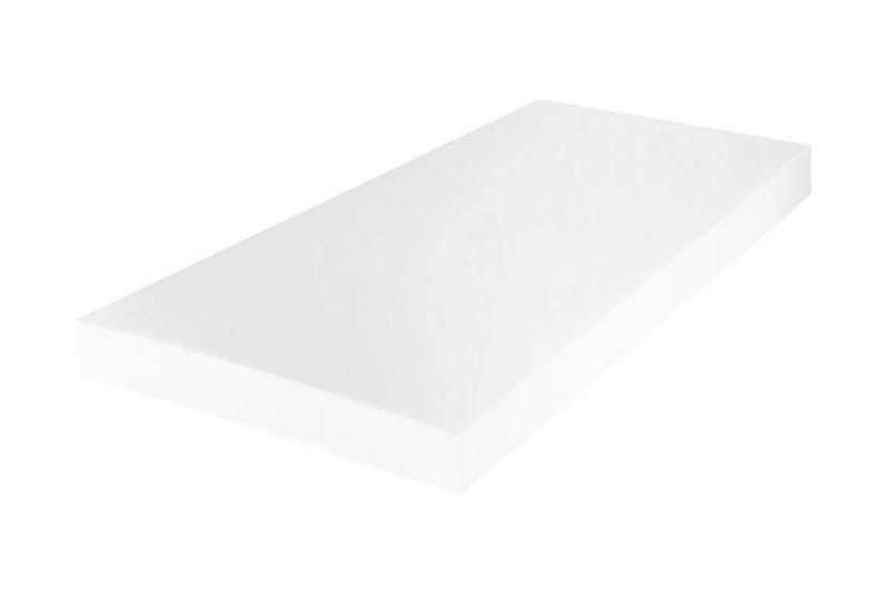 Madrass med tvättbart överdrag 200x160x17 cm - Vit - Möbler - Säng - Madrasser - Skummadrass