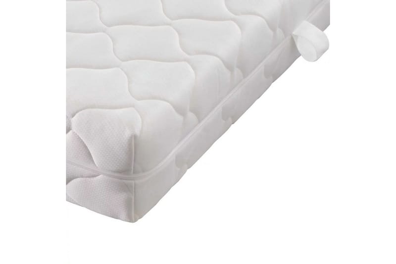 Madrass med tvättbart överdrag 200x160x17 cm - Vit - Möbler - Säng - Madrasser - Skummadrass