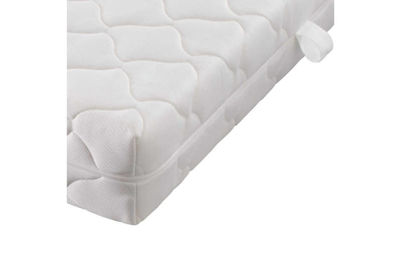 Madrass med tvättbart överdrag 200x90x17 cm - Vit - Möbler - Säng - Madrasser - Skummadrass