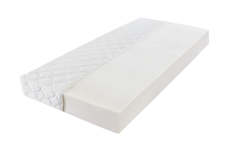 Madrass med tvättbart överdrag 200x90x17 cm - Vit - Möbler - Säng - Madrasser - Skummadrass