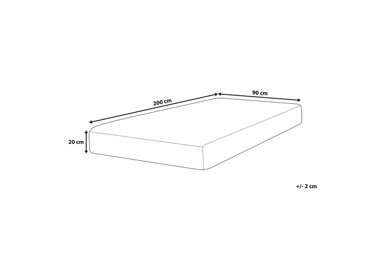 Pensick Skummadrass 90x200x20cm - Vit - Skummadrass