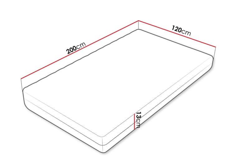 Unona Skummadrass 120x200 cm med Fasthetsgrad Medium - Vit - Möbler - Säng - Madrasser - Skummadrass