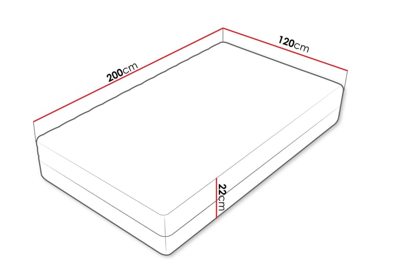 Unona Skummadrass 200x120 cm - Möbler - Säng - Madrasser - Skummadrass