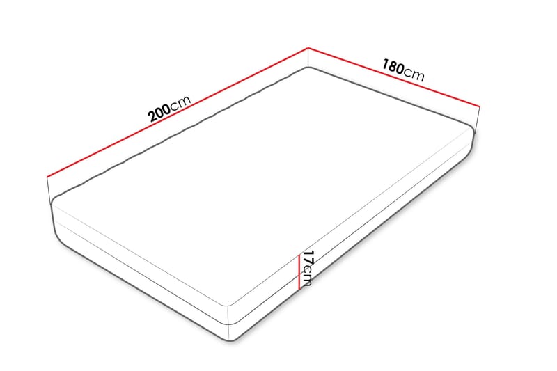 Unona Skummadrass 200x180 cm - Svart - Möbler - Säng - Madrasser - Skummadrass