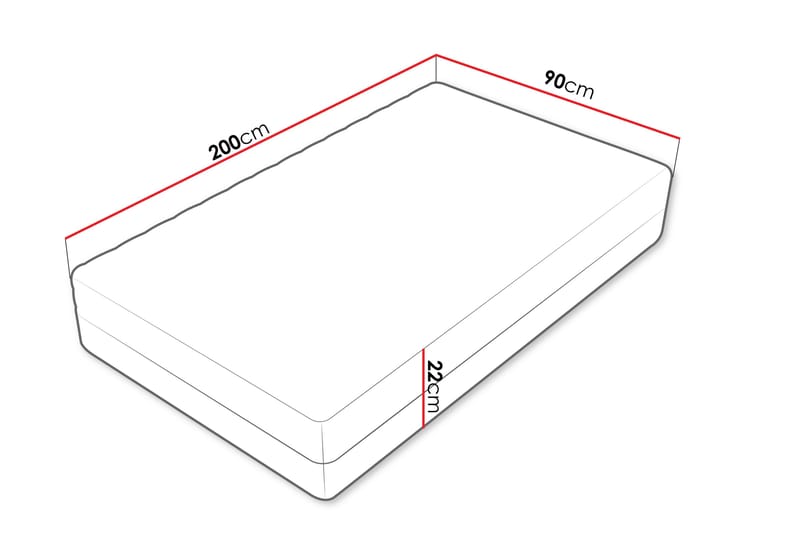Unona Skummadrass 200x90 cm - Möbler - Säng - Madrasser - Skummadrass