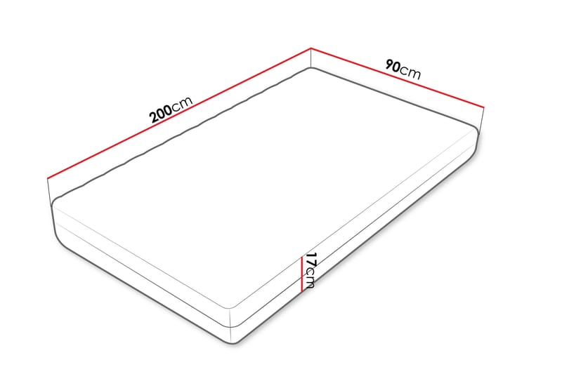 Unona Skummadrass 90x200 cm med Fasthetsgrad Medium - Vit - Möbler - Säng - Madrasser - Skummadrass