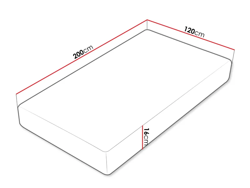 Urek Skummadrass 120x200 cm - vit, ljusblå och beige - Möbler - Säng - Madrasser - Skummadrass