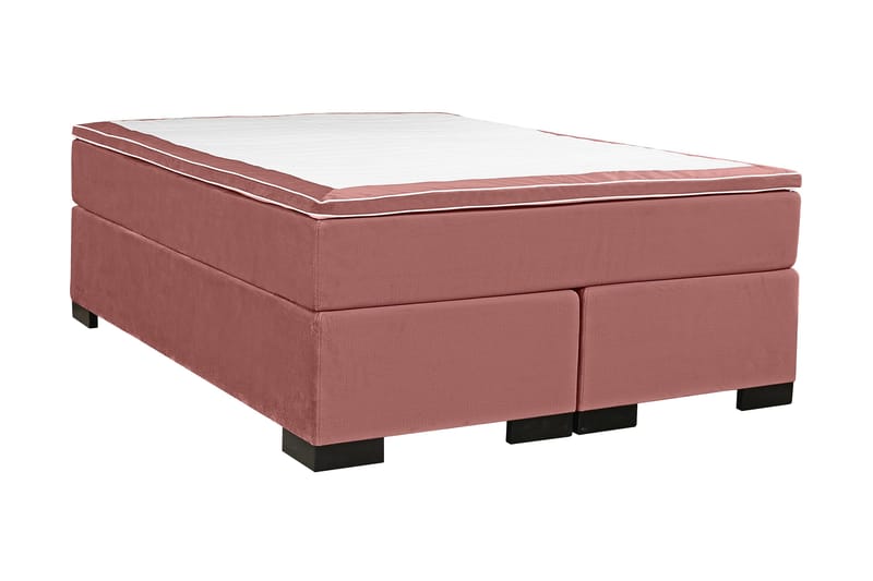 Malta Komplett Sängpaket – Kontinentalsäng 160x200 cm i Tyg med Sänggavel + Bäddmadrass - Rosa - Möbler - Säng - Komplett sängpaket