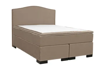 Malta Komplett Sängpaket – Kontinentalsäng 160x200 cm i Tyg med Sänggavel + Bäddmadrass - Taupe - Möbler - Säng - Komplett sängpaket