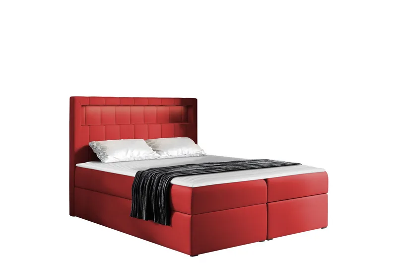 Masone Sängpaket Kontinentalsäng 200x200 cm, Röd