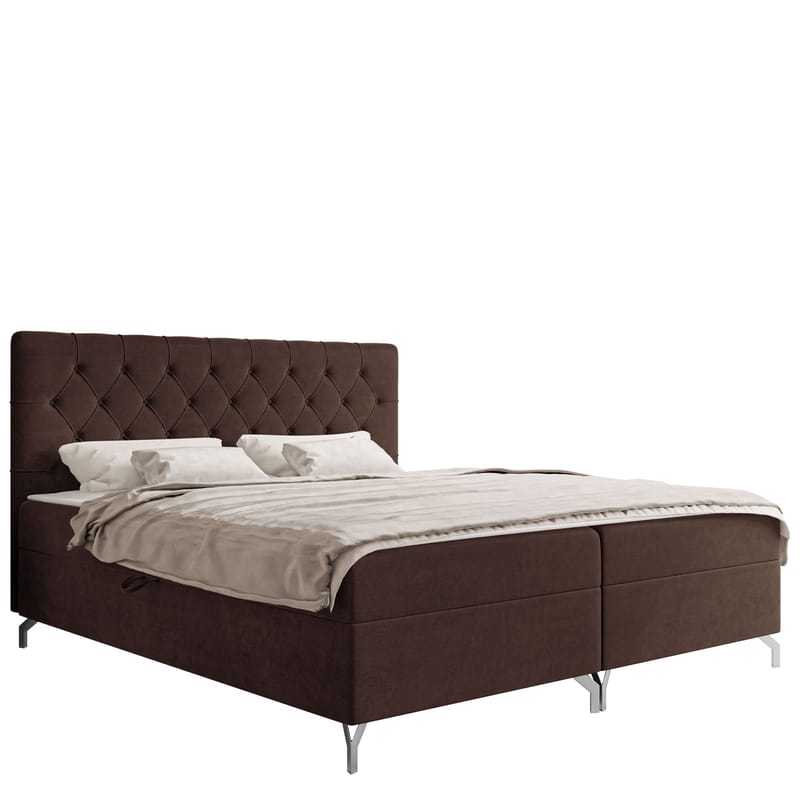 Mavik Sängpaket Kontinentalsäng med förvaring 120x200 cm, Mörkbrun