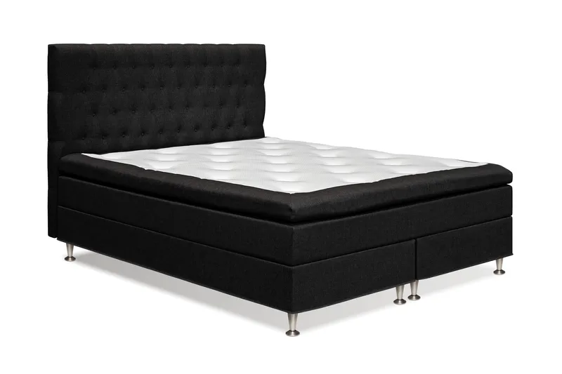 Meja Sängpaket – Kontinentalsäng 180x200 cm med Sänggavel + Bäddmadrass med Fasthetsgrad Fast - Svart - Möbler - Säng - Komplett sängpaket