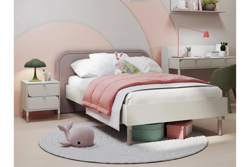 Monfort Sängram 90x200 cm - Beige/Rosa - Möbler - Säng - Sängram & sängstomme