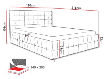 Morke Sängram med förvaring 140x200 cm - blå - Möbler - Säng - Sängram & sängstomme
