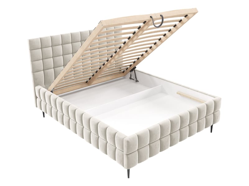 Morke Sängram med förvaring 160x200 cm - beige - Möbler - Säng - Sängram & sängstomme