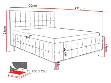 Morke Sängram med förvaring 160x200 cm - grön - Möbler - Säng - Sängram & sängstomme