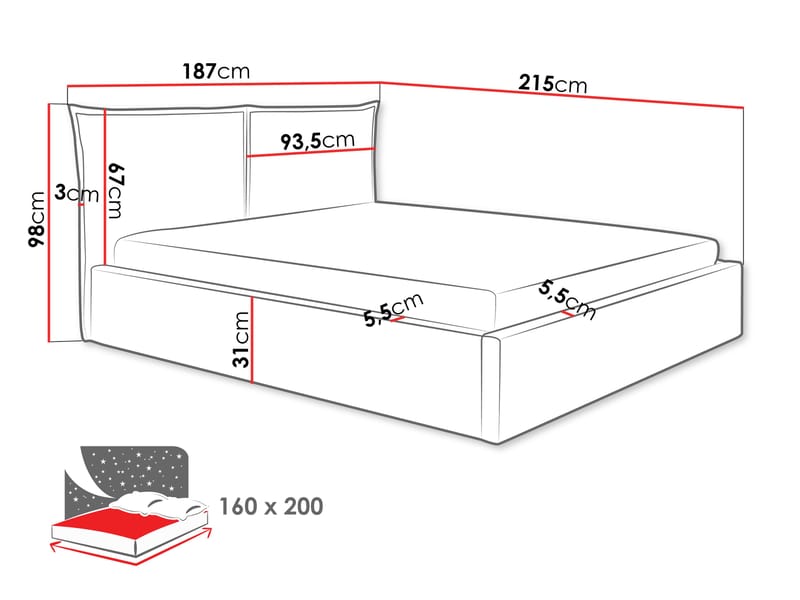 Morricon Sängram 160x200 cm - Svart - Möbler - Säng - Sängram & sängstomme