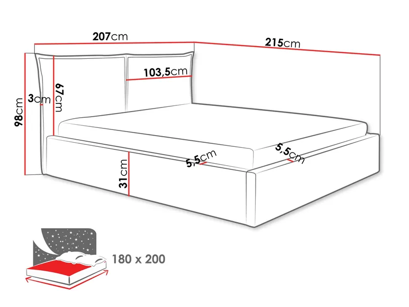 Morricon Sängram 180x200 cm - Svart - Möbler - Säng - Sängram & sängstomme
