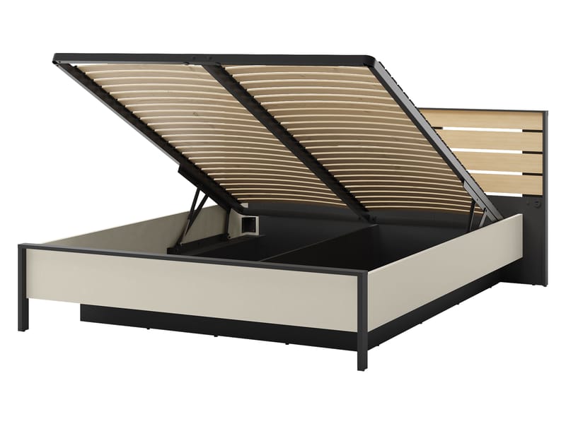 Navron Sängram 160x200 cm - Beige/Svart - Möbler - Säng - Sängram & sängstomme