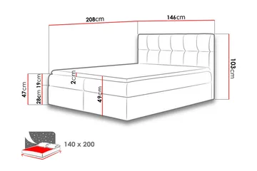 Neitisuanto Sängpaket Kontinentalsäng 140x200 cm - Beige - Möbler - Säng - Komplett sängpaket