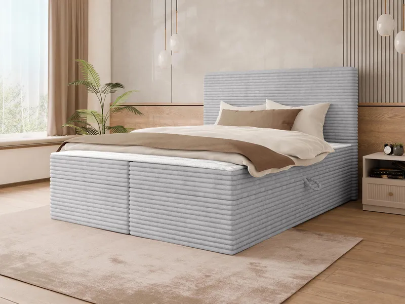 Neyrin Sängpaket Kontinentalsäng 140x200 cm med Förvaring - Ljusgrå - Möbler - Säng - Kontinentalsäng