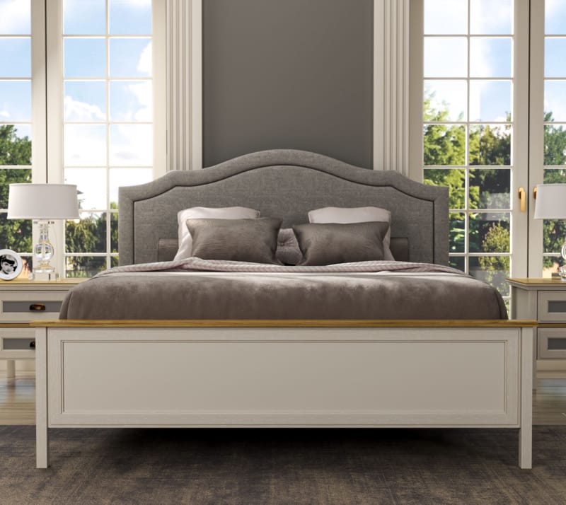 Nimora Dubbelsängram 180x200 cm - Crème, ek, grå - Möbler - Säng - Sängram & sängstomme