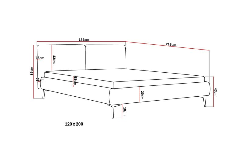 Nordic Komplett Sängpaket 120x200 cm med sänggavel - Grå - Möbler - Säng - Komplett sängpaket