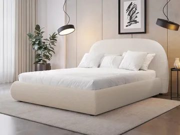Norian Sängram 180x200 cm i Tyg med Metallstativ med Fasthetsgrad - - Beige - Möbler - Säng - Sängram & sängstomme