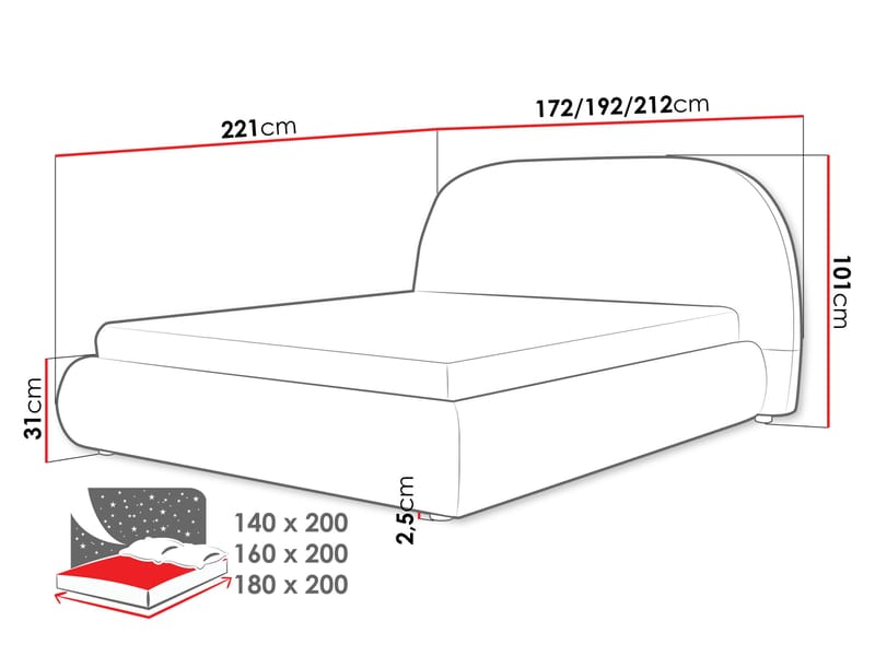 Norian Sängram 180x200 cm - Möbler - Säng - Sängram & sängstomme
