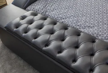 Olyvan Sängpaket med bänk och förvaring 250x290 cm Konstläder - Svart - Möbler - Säng - Sängram & sängstomme