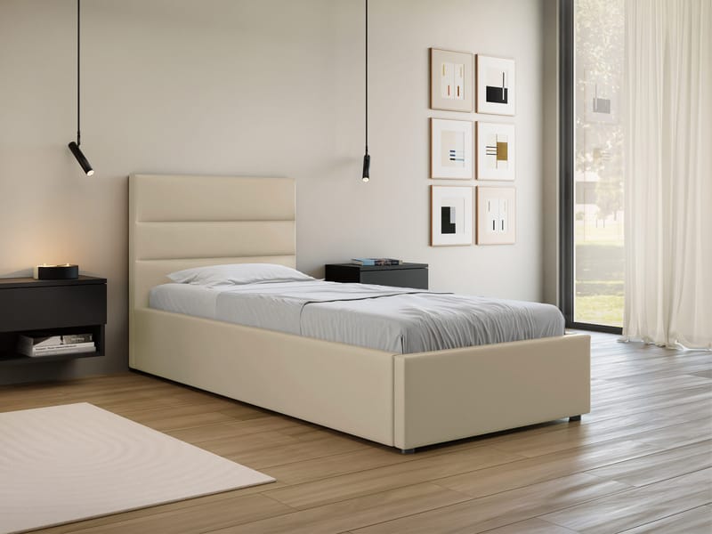 Omrynn Sängram med förvaring 120x200 cm - beige - Möbler - Säng - Sängram & sängstomme