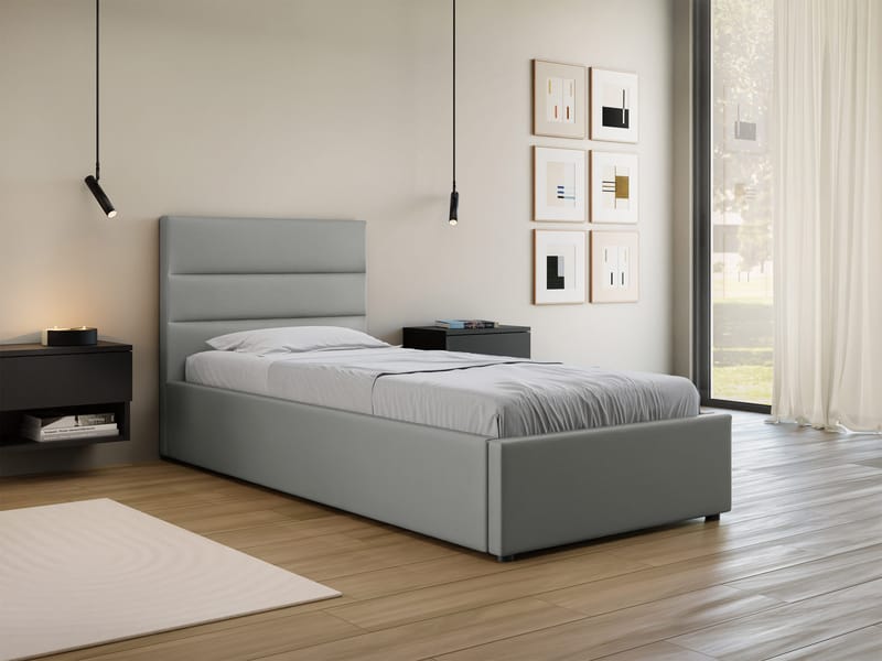 Omrynn Sängram med förvaring 90x200 cm - grå - Möbler - Säng - Sängram & sängstomme
