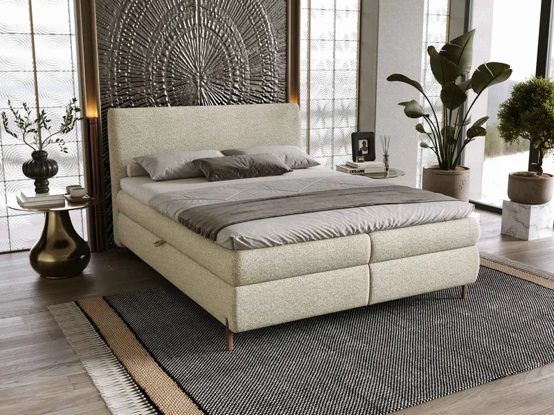 Orvalen Sängpaket Kontinentalsäng 160x200 cm med Lyftförvaring - beige - Möbler - Säng - Komplett sängpaket