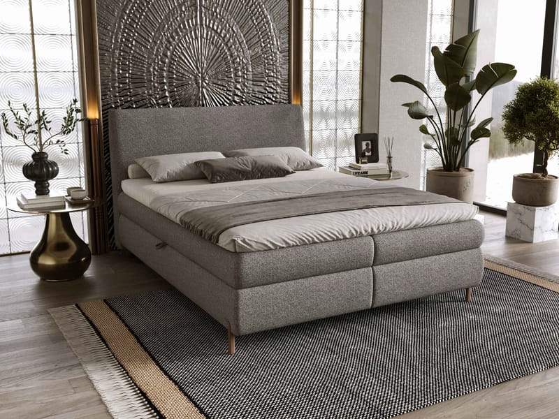 Orvalen Sängpaket Kontinentalsäng 160x200 cm med Lyftförvaring - grå - Möbler - Säng - Komplett sängpaket